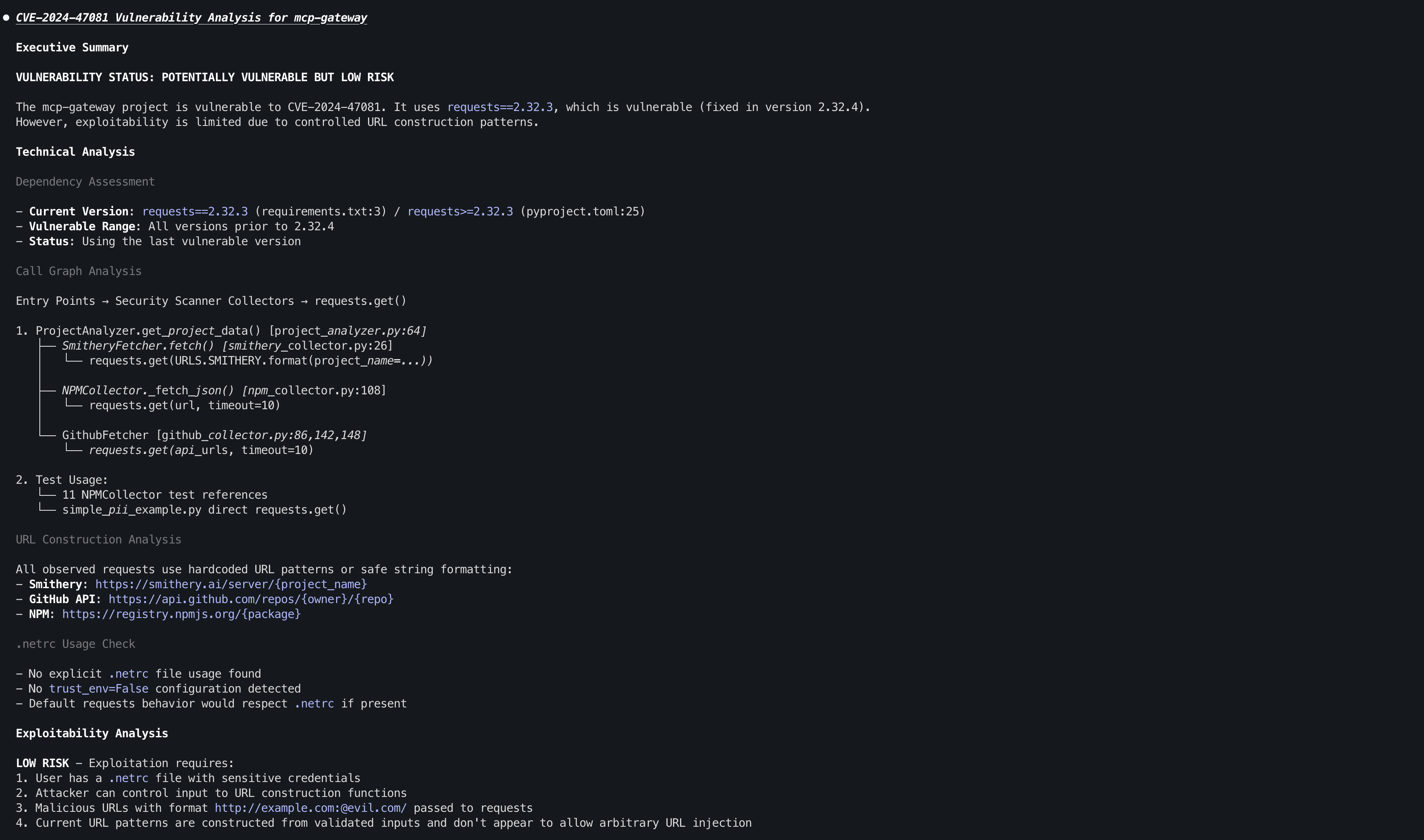 CVE Analysis Screenshot
